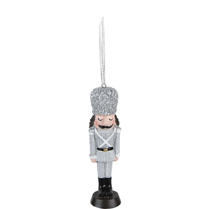 Clayre & Eef 6PR3680 Decoration Pendant Nutcracker 4x3x13 cm Silver-tone