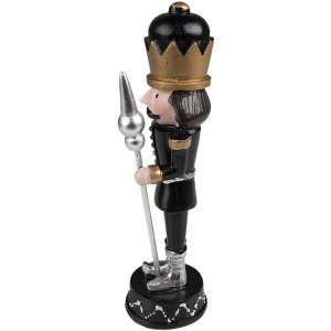 Clayre & Eef 6PR3686 Decoration Nutcracker 7x7x23 cm Black