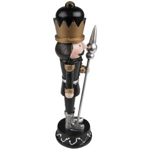 Clayre & Eef 6PR3686 Decoration Nutcracker 7x7x23 cm Black