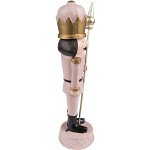 Clayre & Eef 6PR3687 Decoration Nutcracker 7x7x23 cm Pink