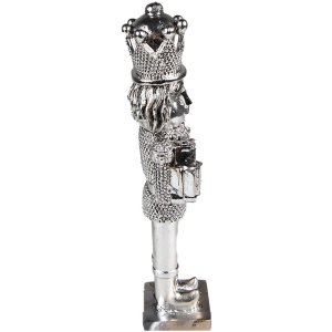 Clayre & Eef 6PR3694 Decoration Nutcracker 5x4x19 cm Silver-coloured