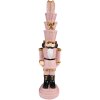 Clayre & Eef 6PR3699 Decoration Nutcracker 8x7x33 cm Pink Christmas Decoration