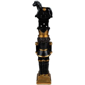 Clayre & Eef 6PR3702 Decoration Nutcracker 6x5x23 cm Black Christmas Decoration