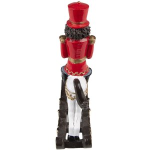 Clayre & Eef 6PR3710 Decoration Nutcracker on Rocking Horse 15x5x18 cm Red