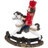 Clayre & Eef 6PR3710 Decoration Nutcracker on Rocking Horse 15x5x18 cm Red