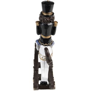 Clayre & Eef 6PR3711 Decoration Nutcracker on Rocking Horse 15x5x18 cm