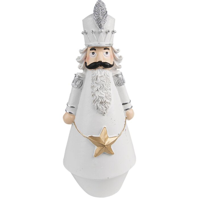 Clayre & Eef 6PR3720 Decoration Nutcracker 9x9x24 cm White