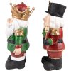 Clayre & Eef 6PR3732 Decoration Nutcracker (Set of 2) 11x8x21 cm Red - Green