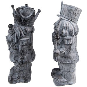 Clayre & Eef 6PR3732Z Decoration Nutcracker (Set of 2) 11x8x21 cm Grey