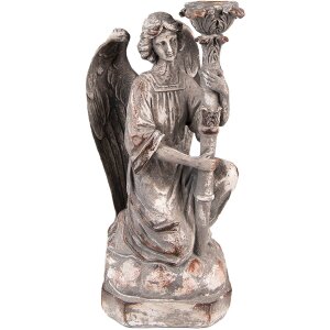 Clayre & Eef 6PR3733 Candlestick Angel 15x14x29 cm Grey