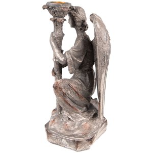 Clayre & Eef 6PR3733 Candlestick Angel 15x14x29 cm Grey