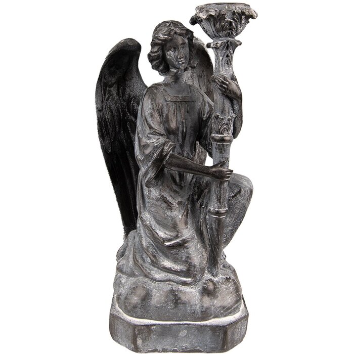 Clayre & Eef 6PR3733Z Candle Holder Angel 15x14x29 cm Grey