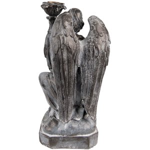 Clayre & Eef 6PR3733Z Candle Holder Angel 15x14x29 cm Grey