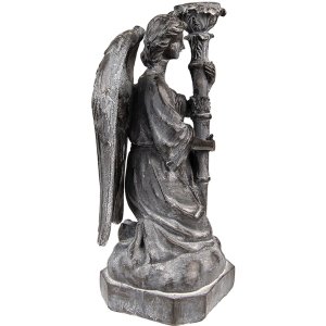 Clayre & Eef 6PR3733Z Candle Holder Angel 15x14x29 cm Grey