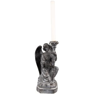 Clayre & Eef 6PR3733Z Candle Holder Angel 15x14x29 cm Grey