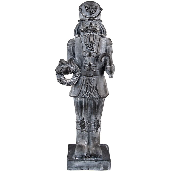 Clayre & Eef 6PR3734 Decoration Nutcracker 15x11x47 cm Grey