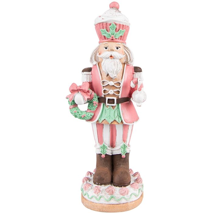 Clayre & Eef 6PR3735 Decoration Nutcracker 9x6x24 cm Pink