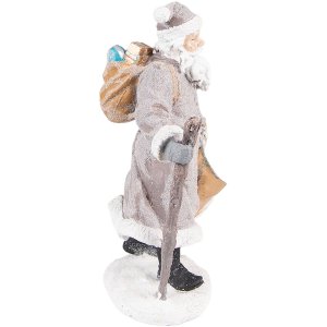 Clayre & Eef 6PR3740 Decoration Father Christmas 12x9x21 cm Grey - Brown