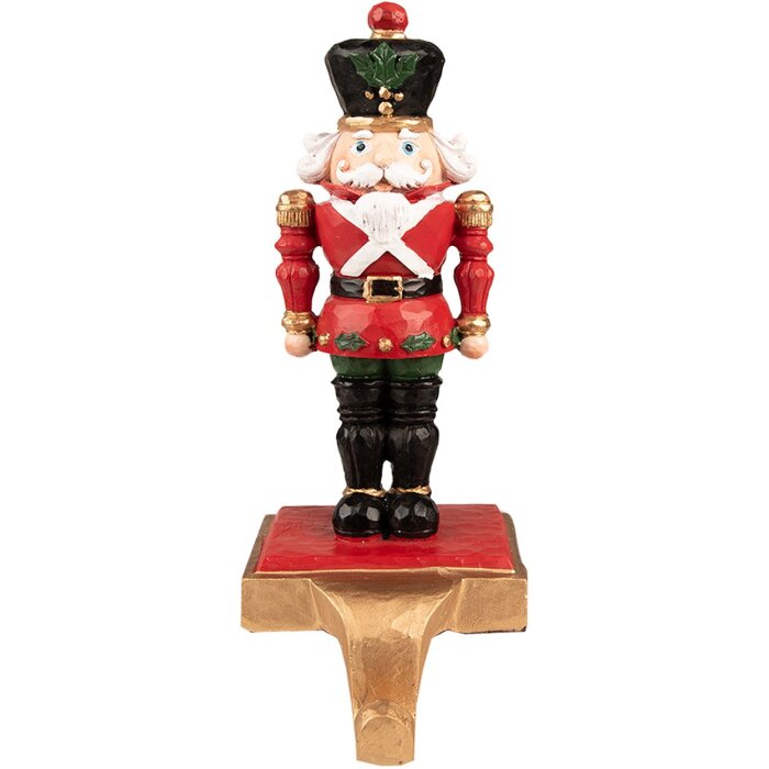 Clayre & Eef 6PR3792 Christmas Stocking Holder Nutcracker 10x12x24 cm