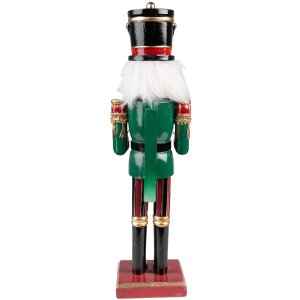 Clayre & Eef 6PR3811 Decoration Nutcracker 9x7x30 cm Green - Red