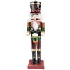 Clayre & Eef 6PR3811 Decoration Nutcracker 9x7x30 cm Green - Red