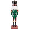 Clayre & Eef 6PR3811 Decoration Nutcracker 9x7x30 cm Green - Red