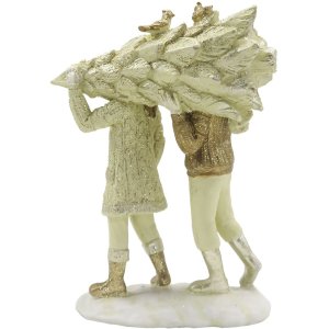 Clayre & Eef 6PR4796 Decoration Children with Christmas Tree 12x6x15 cm