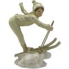 Clayre & Eef 6PR4800 Decoration Child on Ski 14x6x19 cm Beige - Gold Coloured