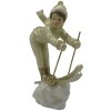 Clayre & Eef 6PR4800 Decoration Child on Ski 14x6x19 cm Beige - Gold Coloured