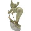 Clayre & Eef 6PR4800 Decoration Child on Ski 14x6x19 cm Beige - Gold Coloured