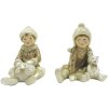 Clayre & Eef 6PR4801 Decoration Children (2 pieces) 7x7x9 cm Beige - Gold Coloured