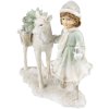 Clayre & Eef 6PR4808 Decoration Child with Deer 22x9x18 cm Silver-coloured