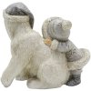 Clayre & Eef 6PR4811 Decoration Child with Polar Bear 11x6x11 cm Silver-coloured