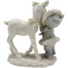 Clayre & Eef 6PR4812 Decoration Child with Deer 12x6x13 cm Silver-coloured