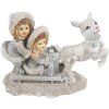 Clayre & Eef 6PR4813 Decoration Children on Sledge 16x7x12 cm Silver-coloured