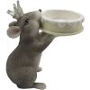 Clayre & Eef 6PR4816 Tealight Holder Mouse 10x6x12 cm Grey