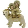 Clayre & Eef 6PR4820 Decoration Children with Polar Bear 13x7x15 cm White