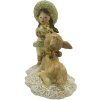 Clayre & Eef 6PR4821 Decoration Child with Deer 12x6x12 cm Gold Coloured