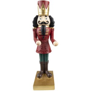 Clayre & Eef 6PR4829 Decoration Nutcracker 17x23x35 cm Red Christmas Decoration