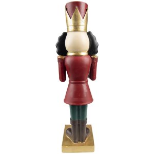 Clayre & Eef 6PR4829 Decoration Nutcracker 17x23x35 cm Red Christmas Decoration