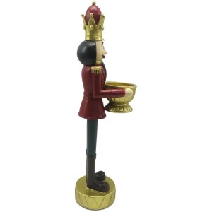 Clayre & Eef 6PR4835 Decoration Nutcracker 9x7x30 cm Red - Gold Coloured