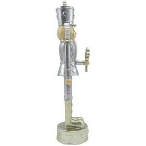 Clayre & Eef 6PR4839 Decoration Nutcracker 6x6x24 cm Silver-coloured - White