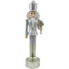 Clayre & Eef 6PR4839 Decoration Nutcracker 6x6x24 cm Silver-coloured - White