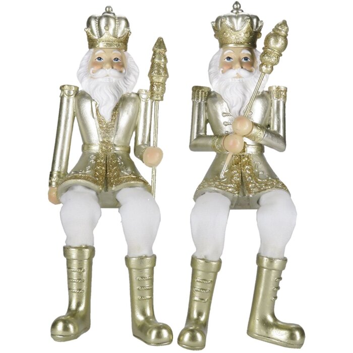 Clayre & Eef 6PR4846 Decoration Nutcracker (Set of 2) 6x6x12-21 cm