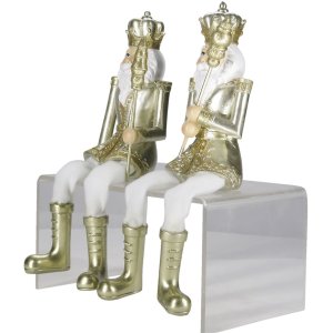 Clayre & Eef 6PR4846 Decoration Nutcracker (Set of 2) 6x6x12-21 cm