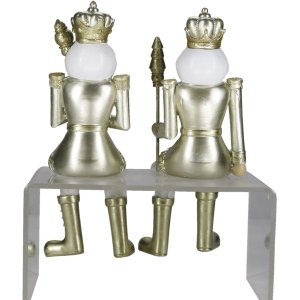 Clayre & Eef 6PR4846 Decoration Nutcracker (Set of 2) 6x6x12-21 cm