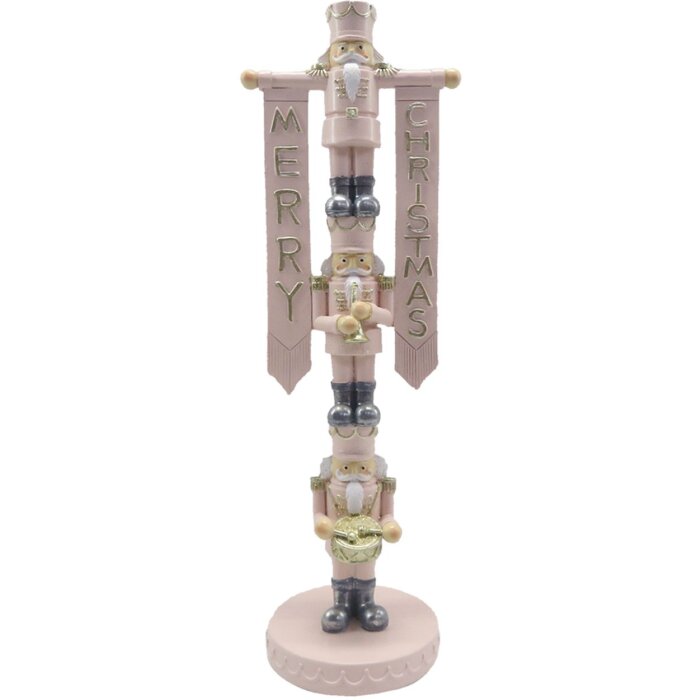 Clayre & Eef 6PR4852 Decoration Nutcracker 10x8x30 cm Pink