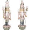 Clayre & Eef 6PR4855 Decoration Nutcracker (Set of 2) 8x6x23 cm Pink - White