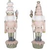 Clayre & Eef 6PR4855 Decoration Nutcracker (Set of 2) 8x6x23 cm Pink - White