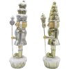 Clayre & Eef 6PR4856 Decoration Nutcracker (Set of 2) 8x6x23 cm Gold-coloured